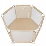 Cercadinho Infantil Hexagonal Desmontável Para Bebês Chiqueirinho Eloria (Bege)