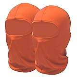 SHEVERCH 2 Pack Orange Ski Mask Balaclava Face Cover for Men Women Sun UV Protection Windproof Lightweight Football Motorcycling