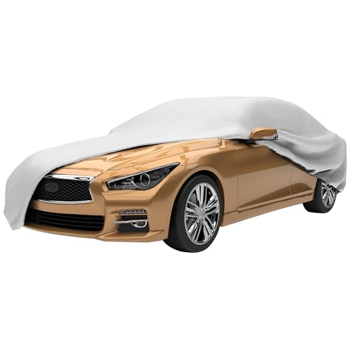Image of Budge Ultra Duro Car Cover, 3-Layer UV & Water Resistant Outdoor Protection, Fits Cars up to 264 inch, Gray, Size D-5