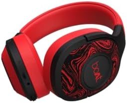 boAt Rockerz 550 Bluetooth Wireless Over Ear Headphones with Mic Upto 20 Hours Playback, 50MM Drivers, Soft Padded Ear Cushions and Physical Noise Isolation (Red)