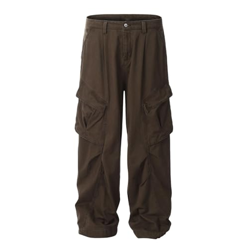 Men's Pants American Retro Workwear Multi-Pocket Loose Casual Straight Leg Commute Trousers4