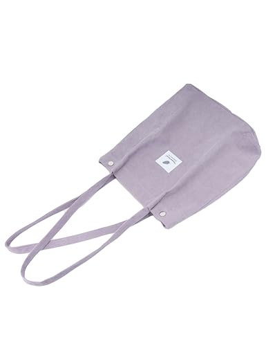 Image of TOPASION Cute Corduroy Tote Bag Canvas Shoulder Handbags for Women Travel Shopping