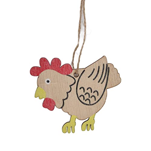 30 Pçs Pingente de Páscoa de Madeira Coelhinho Flor Ovos de Galinha Madeira Durável Atraente Recorte