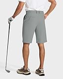 SNOWTEN Men's Classic Fit Golf Shorts 11in Quick Dry Cool Feel Comfort Flex Regular Fit Belt Loop Waist Zip Fly Golf Work Grey 38