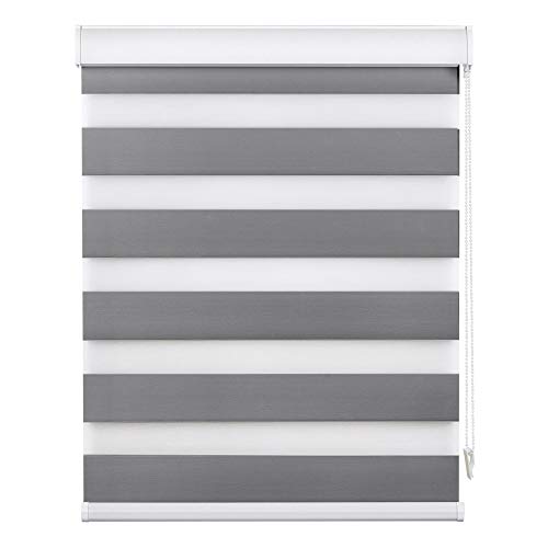 LazBlinds Dual Layer Zebra Roller Blinds & Shades, 90% Light Blocking Sheer Shades Horizontal Window Blinds for Day and Night - Fit for Windows Size 30'' W x 64'' H, Dovy Grey LazBlinds Dual Layer Zebra Roller Blinds & Shades, 90% Light Blocking Sheer Shades Horizontal Window Blinds for Day and Night - Fit for Windows Size 30'' W x 64'' H, Dovy Grey