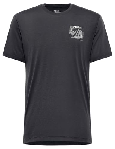 Jack Wolfskin Herren Vonnan Graphic M T-Shirt, Explore Phantom, L EU