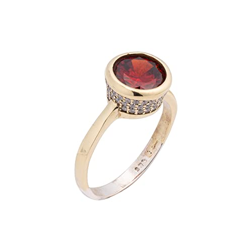 Fashion Style! Turkish Handmade Jewelry Round Shape Ruby and Round Cut Topaz 925 Sterling Silver Ring Size All