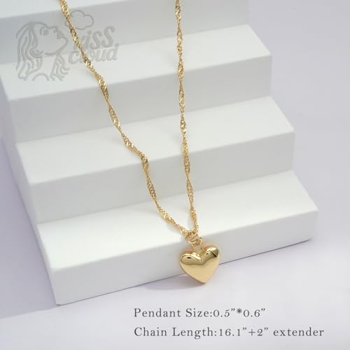 Image of Gold Silver Necklace for Women, Dainty Cubic Zirconia Pendant