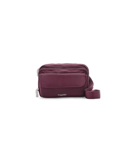 Image of Baggallini Modern Double Zip Crossbody - Lightweight 5.5 inchx7.75 inch RFID Travel Purse, Convertible Waist Pack Crossbody Bag