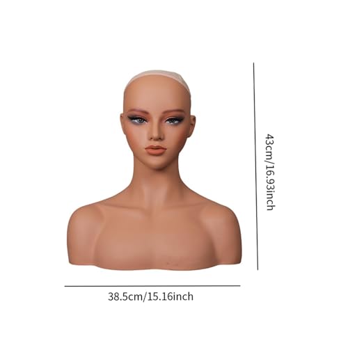Cabeza de maniquí realista para lucir pelucas y accesorios en tiendas de moda 2