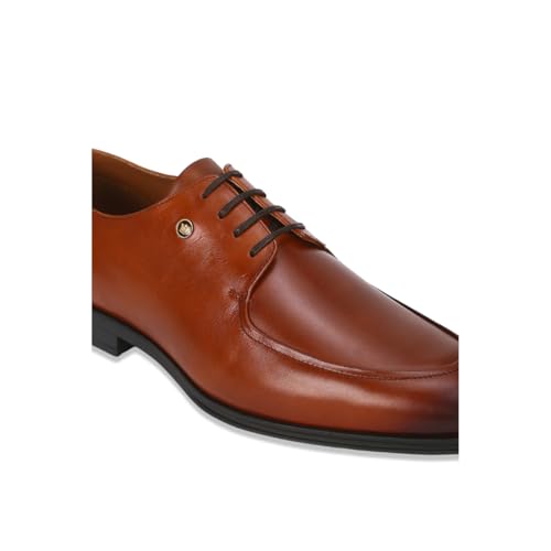 Image of Louis Philippe Men Premium Leather Breathable Lining Material Anti Slip with Heel TPR Sole Formal Derby Shoes