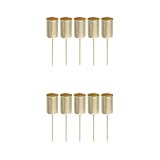 Garneck 10Pcs Christmas Candle Holder Stake with Spike Metal Inserts Cup Advent Wreaths Candle Stand Golden Taper Holders for Xmas Tree able Centerpiece Decor