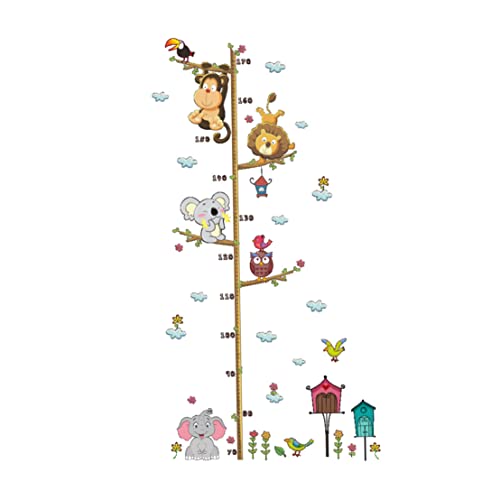 Vinilo Decorativo Medidor de Animales Selva Jungle para Pared