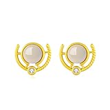 LAMGUL Pares de aretes de ágata roja del sur de jade hetiano con parte posterior plana para mujeres y niñas - Aretes étnicos huecos con parte posterior plana para mujeres y niñas - 形状 Aros para aretes