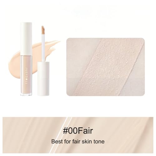 JUDYDOLL Liquid Concealer - Peach Flower Concealer Cream, Skin-Like Coverage for Dark Circles & Acne, Creamy & Lightweight Formula, Lightweight & Hydrating (00 Fair)
