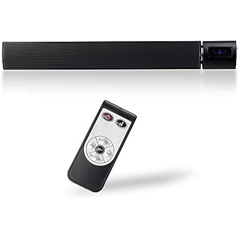 Devola Smart Electric Infrared Patio Heater 1200W Low Energy | Wall Mounted WiFi Enabled Efficient Radiant Heater with Remote Control | IP44 Rated | 24Hr Timer & Overheat Protection, Black (DVRH1200B) Cover
