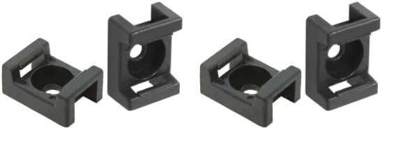 Collier électricien à embase | Collier plastique serrage | Attache de câble | Serre câble à embase | Sachet Avec Accroche De 20 Embases Simples Noires L...
