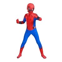 Pianocean kids Hero Spider Costume, 3D Print Spider Jumpsuit, Bodysuit Costume with Mask, Halloween Cosplay Masquerade Costumes, Party Fancy Dress Jumpsuit