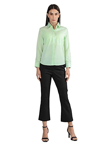 Image of CHKOKKO Women Solid Polycotton Regular Formal Shirt