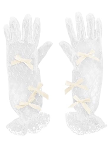 Jelory Flower Girls Gloves Short Lace Princess Bridesmaids Child Wedding Dress Gloves Party Costume Handwear2
