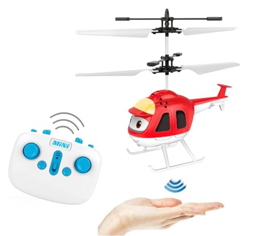 Generico Helicóptero teledirigido helicóptero de infrarrojos con luz LED Helicóptero RC doble giroscopio mini helicóptero RC para niños helicóptero teledirigido interior y exterior, colores surtidos