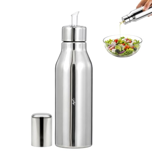 Image of SIGNAMIO Oil Dispenser for Kitchen Stainless Steel 1 Litre | Stainless Steel Oil Bottle with Easy Pour Spout | Oil Dispenser for Kitchen Steel | Steel Oil Container for Cooking Oil & Vinegar