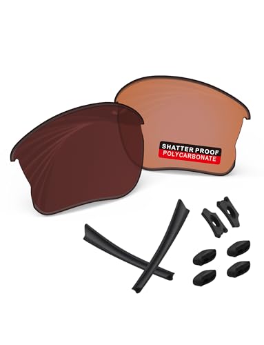 Image of PRO+ Polycarbonate Replacement Lenses & Rubber Kits /Nose Pads for Oakley Flak Series Sunglasses
