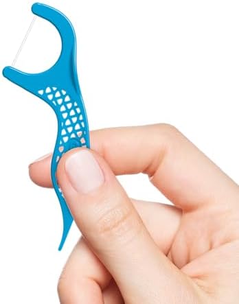 GUM Advanced Care Flosser Picks, Infused with Vitamin E & Fluroide, Fresh Mint Flavour, Blue, 90 Flossers (1 Bag) - 3