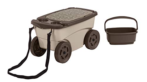 Suncast Outdoor Rolling Garden Scooter - Durable Plastic Portable Garden Seat Rolls In Grass And Dirt - Carries Garden Supplies #TOP7
