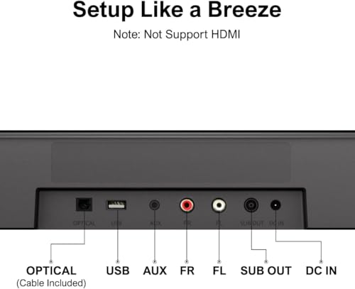 ULTIMEA 7.1ch Sound Bar with Subwoofer, 330W Peak Power, Virtual Surround Sound System for Smart TV, Home Theater Soundbar with 4 Surround Speakers, App Control, Opt/AUX/BT, Aura A40 (2026 Upgraded) by ULTIMEA - Used condition - US$101.73