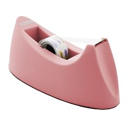 BAZIC Products Pink Desktop Tape Dispenser with Tape Refill, 3/4 x 250 in, 1 in Core, Weighted Base, for Office Home