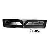 Partomotive For 02-03 Lancer ES/LS/OZ Rally Front Grill Grille Assembly Chrome, Dark Gray Insert