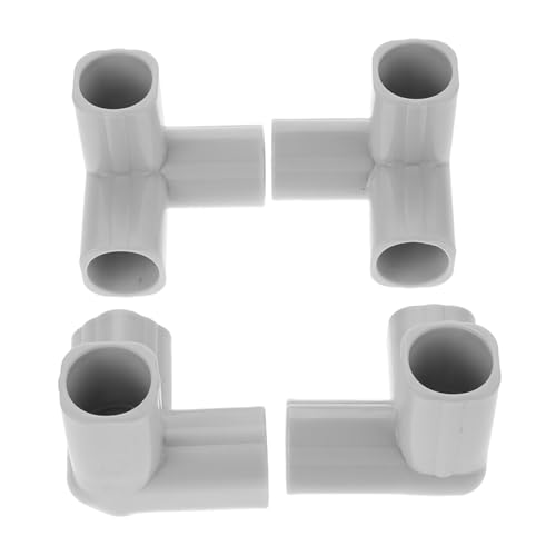ifundom 4pcs Guardrail PVC Pipe Connector Elbow Pipe Fitting Canopy Fitting Couplers Furniture Grade Pipe Top Corner Joint Playpen Tent Pole Connector PVC Corner Fittings Light Grey