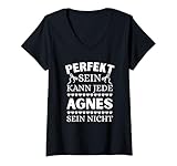 Damen Perfekt Sein kann Jede Agnes Sein Nicht T-Shirt mit V-Ausschnitt
