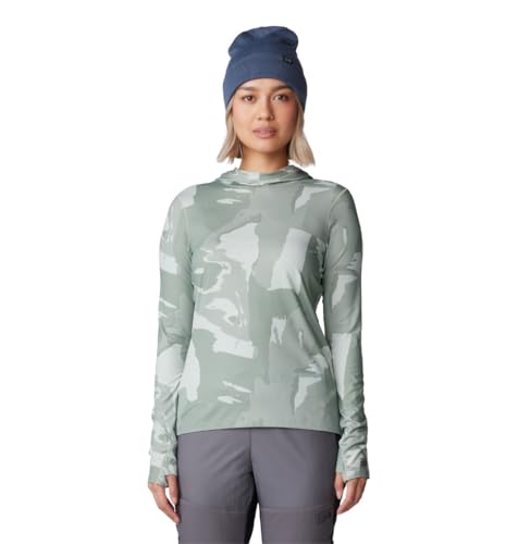 Sweat à capuche respirant et extensible Butter pour femme motif sauge