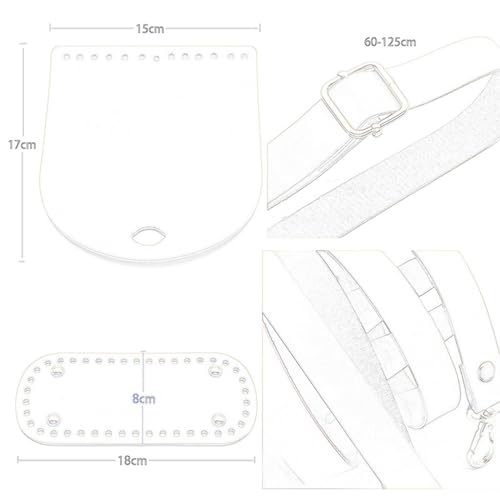 Qianly Parte inferior da bolsa para crochê, faça você mesmo, acessórios para bolsa de mão, peças de