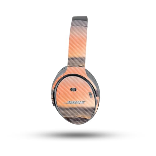 Image of MightySkins Carbon Fiber Skin Compatible with Bose QuietComfort 35 II Headphones - Sunset Sea | Protective, Durable Textured Carbon Fiber Finish | Easy to Apply