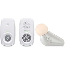 Motorola Nursery Wireless Audio Baby Monitor No WiFi + Portable Sound Machine Bundle | AM21 Long Range Monitor with White Noise Sleep Soother & Night Light