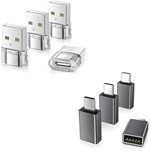 Elebase Charger USB to USB C Adapter 4 Pack and USB C to USB Adapter 4Pack for Apple iPhone 17 16,iPad mini,Samsung S25