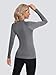 ATTRACO Women Thermal Underwear Top Zip Neck Thermal Shirts Long Sleeve Base Layer Top Grey M
