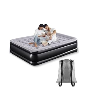 Inflatable Mattress, 203x157x47cm Air Bed Double With Built In Pump, 3 Mins Fast Inflation Blow Up Bed Double, Headrest Design Queen Size Airbed, Air Mattress , Inflatable Beds For Home Camping Travel