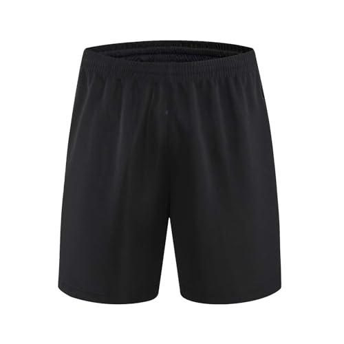 Image of Kids Activewear Shorts School PE Short Boys Girls Gym Football Sports Running Training Shorts Quick Drying(Black, 12-13 Years)