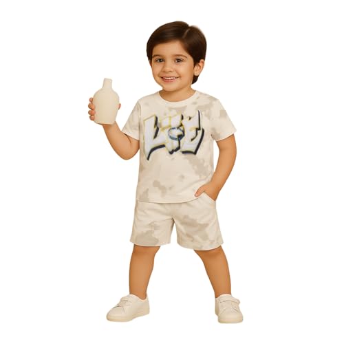 Image of Kidbea Kids Cotton T-Shirt and Shorts Set | Soft Breathable Co-Ord Outfit for Boys | Trendy & Stylish Summer Wear | Boys Clothing Set
