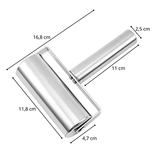 Rolo em Aço Inox Antiaderente Para Massas com Cabo 17cm - Wp Connect
