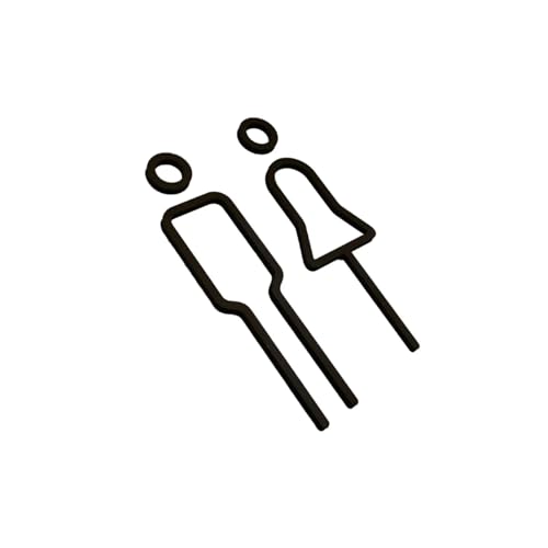 Cartel Aseos Conjunto De Figuras Letrero Baño For Hombre Y Mujer, Pegatinas Simples For WC, Símbolo, Signo 3D For Oficina, Centro Comercial, Parques, Restaurante, Hotel para la Pared(Black)
