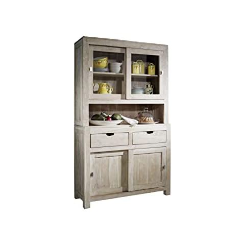 MASSIVMOEBEL24.DE Massiv Holz Möbel Akazie Buffet Massivholz Möbel Nature White #64 getüncht Cover