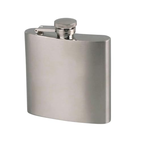 ROCKING GIFTS Licorera Metal 6oz Cromada Satin: Portabebidas, Botella, Mini Bar, Alcohol, Destilados, Regalo