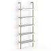 Produktbild Vicco Loft Bücherregal AVA Standregal Wandregal 5 Ablagen Leiterregal Metall (Weiß-Gold)