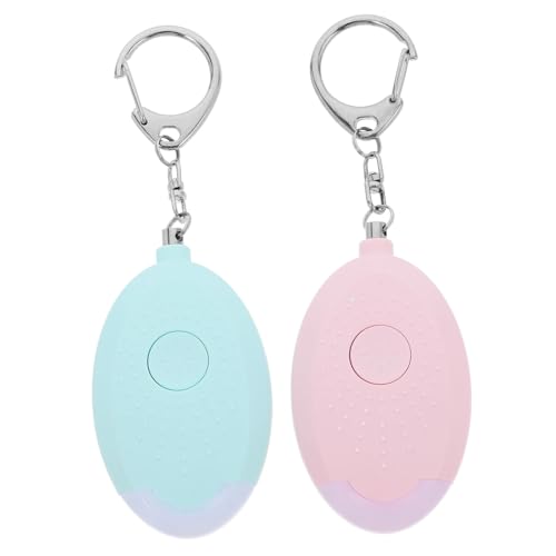 HOMSFOU 2 Piezas Sirena de Seguridad Llavero Alarma Llamar Luces LED llaveros para zumbador Alarma Personal botón despertadores Alarma de Seguridad Sonido de Alarma AbS