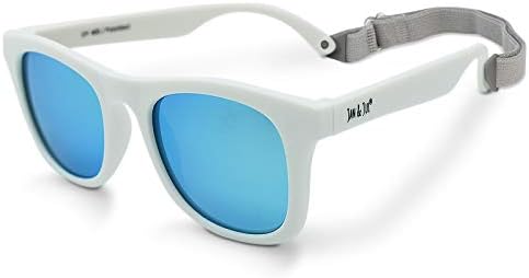 JAN & JUL Baby Sunglasses for Toddler Girl Boy, Mirrored (S: 6 Months-2 Years, White Aurora)